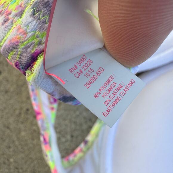 Victoria's Secret 36B The Gorgeous Add 2 Cups Halter Top Bikini Neon Splatter - Picture 4 of 7